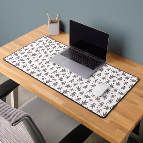 Cute Sock Monkeys with Red Hearts Pattern Desk Mat