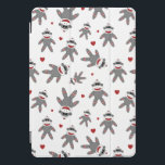 Cute Sock Monkeys with Red Hearts Pattern iPad Pro Cover<br><div class="desc">This sock monkey patterned iPad smart cover is perfect for anyone who loves sock monkeys and wants to show it off on their iPad!</div>