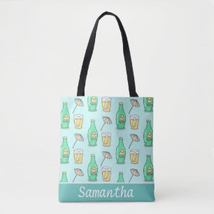 Cute Soda Pop and Beach Umbrella Summery Tote Bag