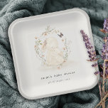 Cute Soft Baby Mum Bunny Floral Wreath Baby Shower Paper Plates<br><div class="desc">Cute Soft Baby Mum Bunny Floral Wreath Collection- it's an elegant watercolor illustration of mum and baby bunny, surrounded by floral wreath and butterfly. Perfect for your pastel theme baby shower and parties. It’s very easy to customize, with your personal details. If you need any other matching product or customization,...</div>