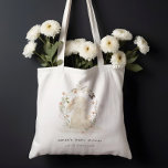 Cute Soft Baby Mum Bunny Floral Wreath Baby Shower Tote Bag at Zazzle