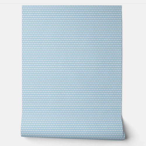 Cute Soft Blue and White Polkadots Pattern Wallpaper