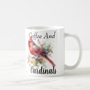 Cute Soft Browns / Reds Coffee and Cardinal Coffee Mug