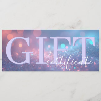 Cute Soft Glitter Pastel Purple Gift Certificate Save The Date