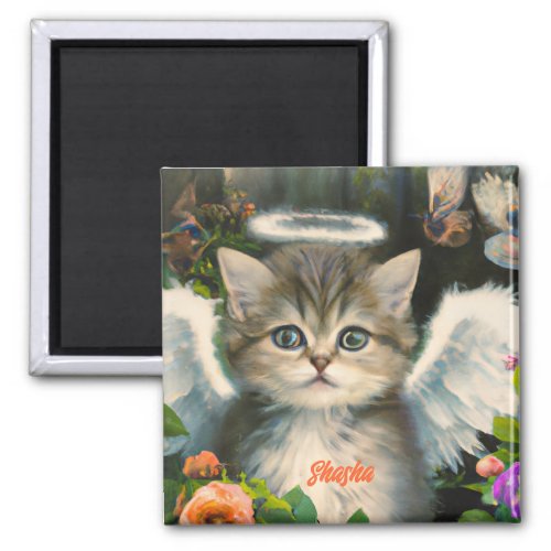 Cute Soft Kitten Angel Wings Magnet