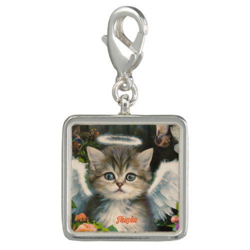 Cute Soft Kitty Angel Charm