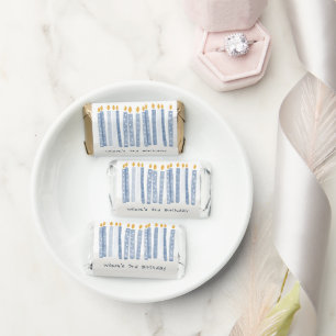 Cute Soft Pastel Blue Watercolor Birthday Candles Hershey's Miniatures