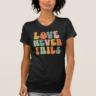 CUTE Soft Pastel Color LOVE NEVER Black T-Shirt