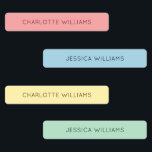 Cute Soft Pastel Girls Back to School Waterproof  Kids' Labels<br><div class="desc">This set of waterproof name labels features a soft, cute pastel theme—perfect for kids, girls, boys, and anyone who loves gentle colors, playful charm, and sweet, whimsical design. These durable stickers add a light, cheerful touch to school supplies, lunchboxes, water bottles, and more. Designed in a dreamy pastel palette, they...</div>