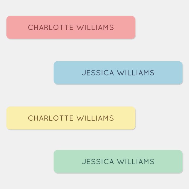 Cute Soft Pastel Girls Back to School Waterproof  Kids' Labels (Group)