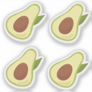 Cute Soft Pastel Green Minimalist Avocado Pattern Sticker