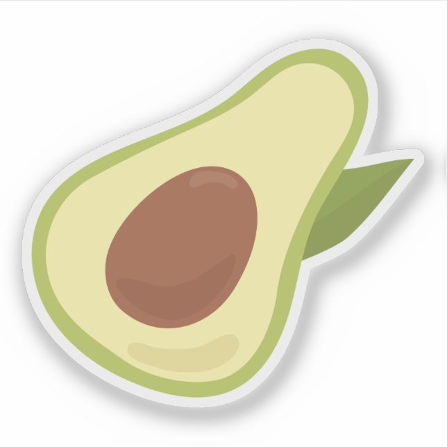 Cute Soft Pastel Green Minimalist Avocado Pattern Sticker (Front)