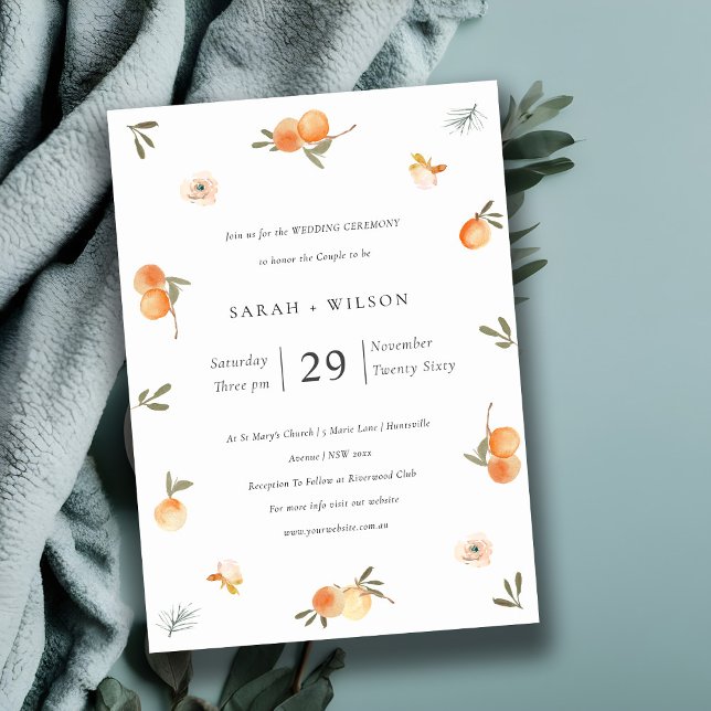 Cute Soft Pastel Orange Floral Boho Wedding Invite (Creator Uploaded)