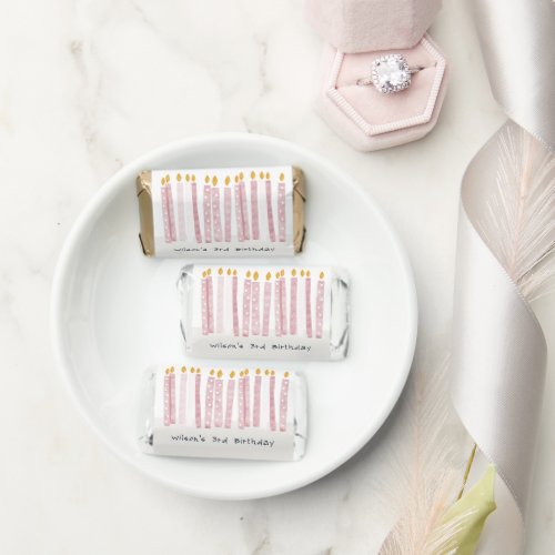 Cute Soft Pastel Pink Watercolor Birthday Candles Hersheys Miniatures