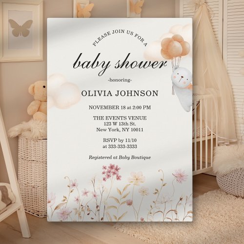 Cute Soft Pastel Wildflowers Gender Neutral Invitation