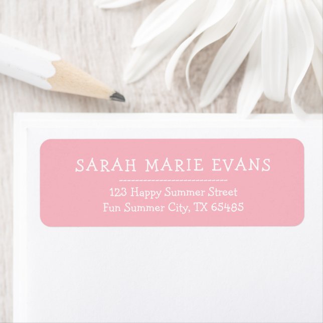 Cute Soft Pink Stylish Return Address Labels (Insitu)
