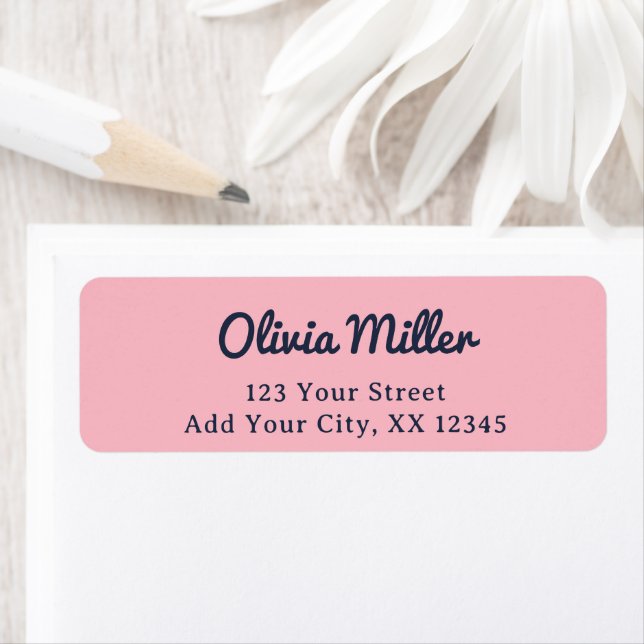 Cute Soft Pink - Trendy Address Label (Insitu)