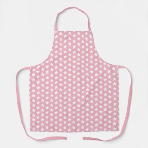 Cute Soft Pink  White Stars  Apron