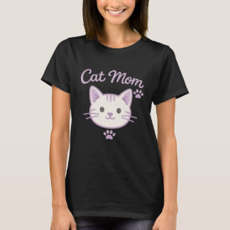 Cute Soft Purple Cat Mom Aesthetic Kawaii Kitty T-Shirt