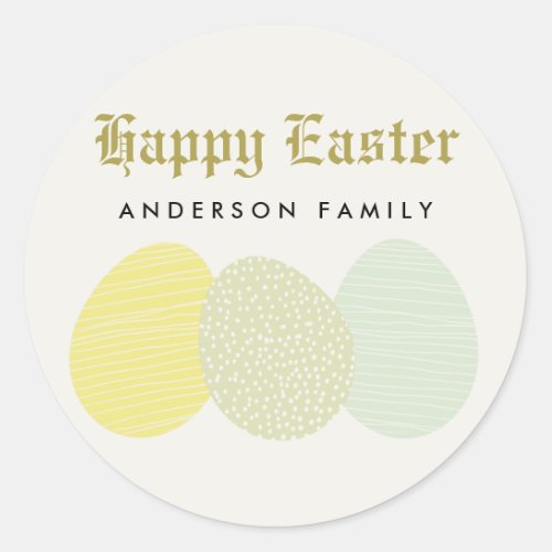CUTE SOFT SUBTLE PASTEL EASTER EGGS PERSONALIZED CLASSIC ROUND STICKER
