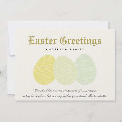 CUTE SOFT SUBTLE PASTEL EASTER EGGS PERSONALIZED HOLIDAY CARD