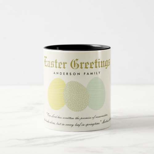 CUTE SOFT SUBTLE PASTEL EASTER EGGS PERSONALIZED Two_Tone COFFEE MUG
