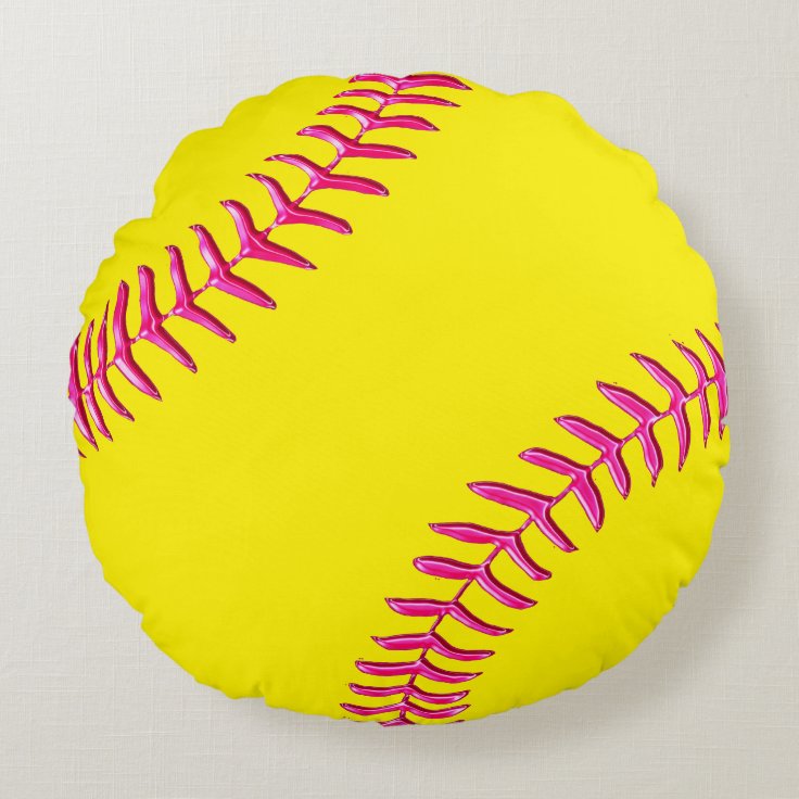 Cute Softball Bedroom Decor Round Softball Pillows Zazzle