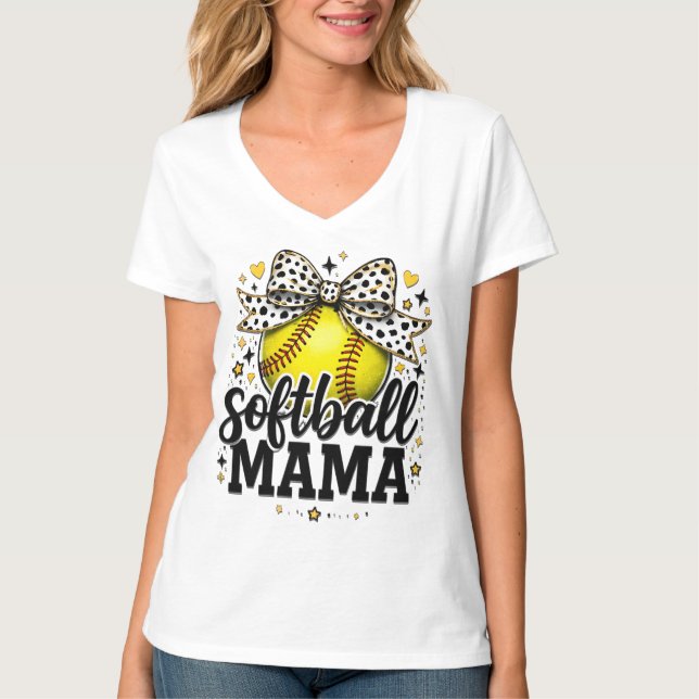 Cute Softball Mama T-Shirt (Front)