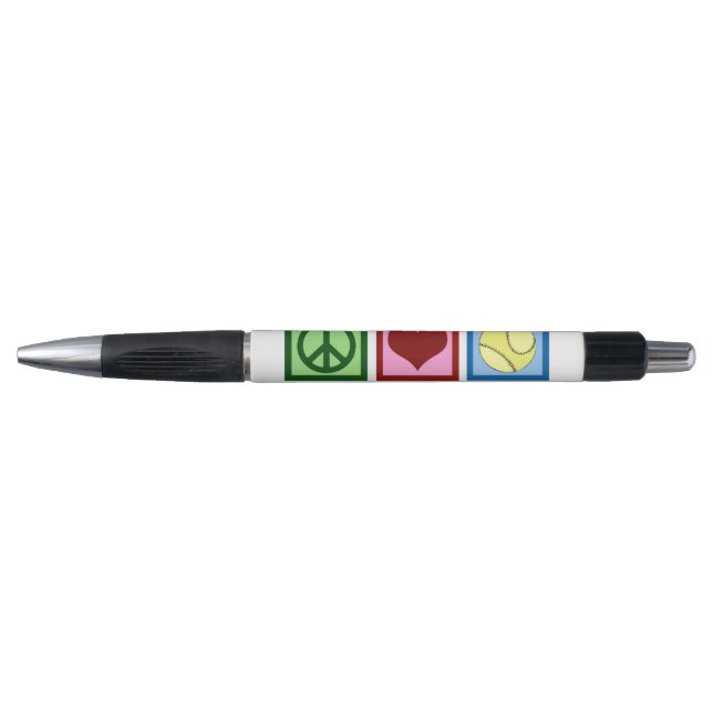 Cute Softball (Peace Love) Pen (Front)
