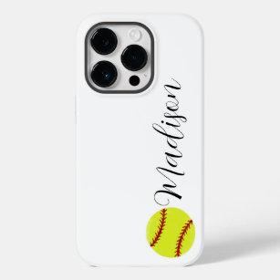 Cute Softball Personalized Name Case-Mate iPhone 14 Pro Case