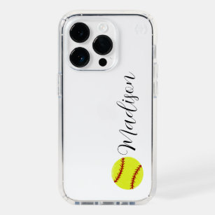 Cute Softball Personalized Name Speck iPhone 14 Pro Case