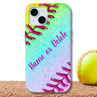 Cute, Softball Phone Cases, OLDER to NEW Styles iPhone 15 Case
