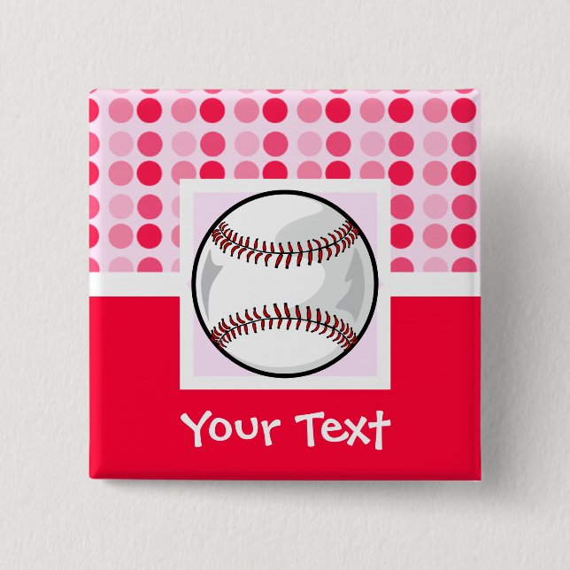 Cute Softball Pinback Button (Front)