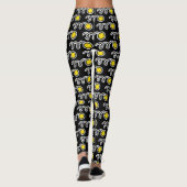 Cute softball print black athleisure leggings | Zazzle