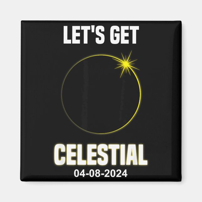 Cute Solar Eclipse Celestial Total Solar Magnet (Front)