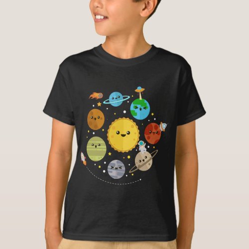Cute Solar System Astronomy Kids Toddler Boys Girl T_Shirt