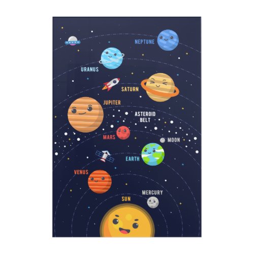 Cute Solar System Design Acrylic Print
