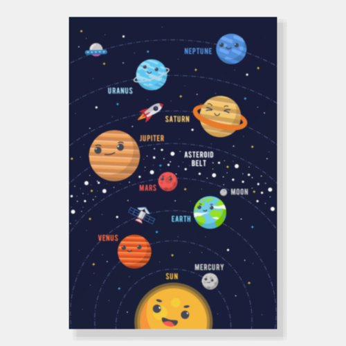 Cute Solar System Design Foam Board