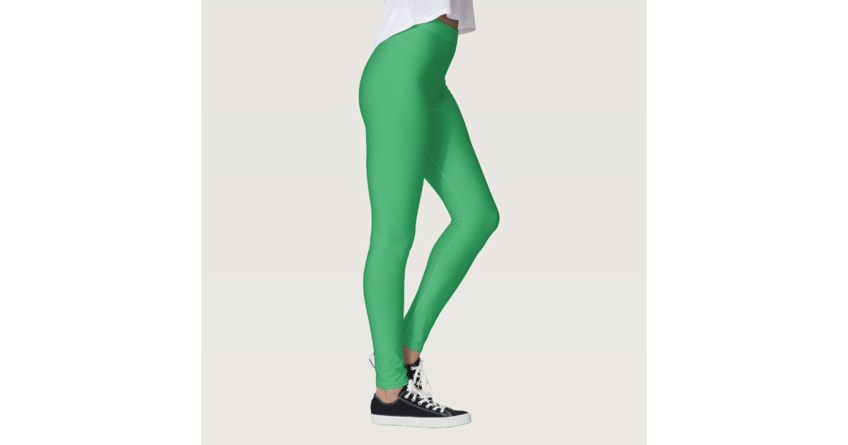 Cute Solid Color leggings | Bright Green Leggings | Zazzle
