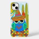 Cute Sombrero owl with parrot &amp; custom Name Case-Mate iPhone 14 Plus Case