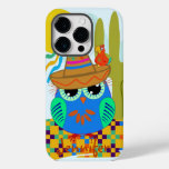Cute Sombrero owl with parrot &amp; custom Name Case-Mate iPhone 14 Pro Case