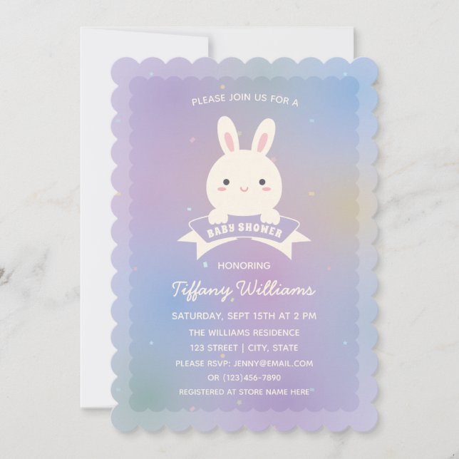 Cute Some Bunny Elegant Gender Neutral Baby Shower Invitation (Front)