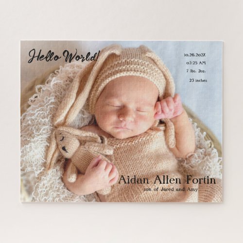 Cute Some_Bunny Has Arrived Birth Announcement Jigsaw Puzzle