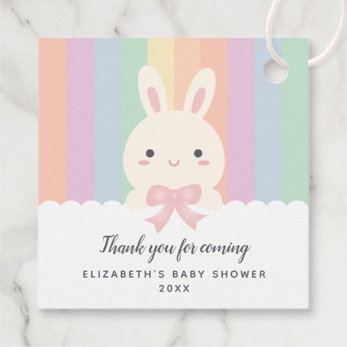 Cute Some Bunny is On The Way Girl Baby Shower Favor Tags