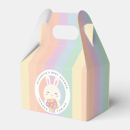 Cute Some Bunny is On The Way Rainbow Baby Shower Favor Boxes