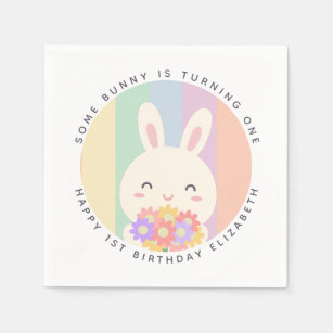 Some Bunny is Turning One 1st Birthday Welcome Foam Board, Zazzle