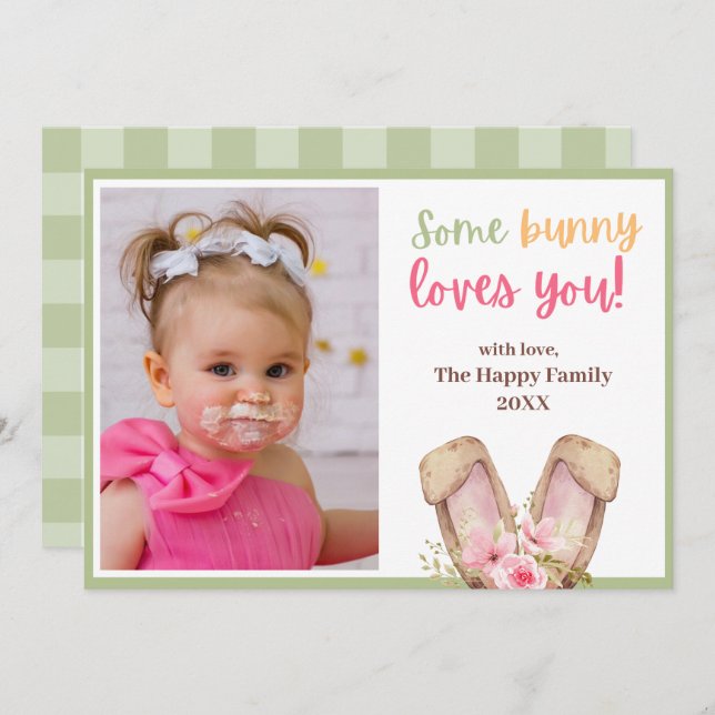 Cute Some Bunny Love You Photo Easter  (Front/Back)