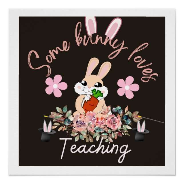 Cute some bunny loves teaching mug poster (Front)