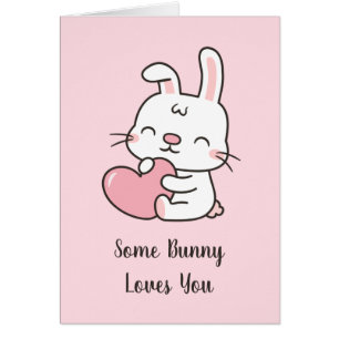 Cute Some Bunny Loves You, Valentines Day Pun Cards