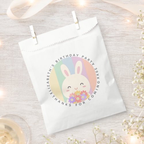 Cute Some Bunny Rainbow Birthday Thanks For Coming Favor Bag